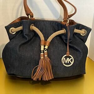 SOLD Michael Kors Marina drawstring Denim bag NWOT